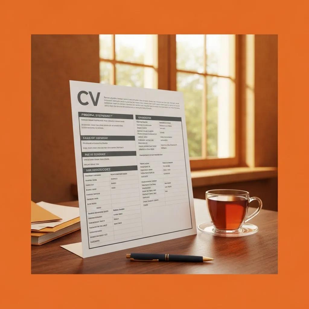 Well-structured CV layout on a desk, illustrating the best format for a veteran's CV